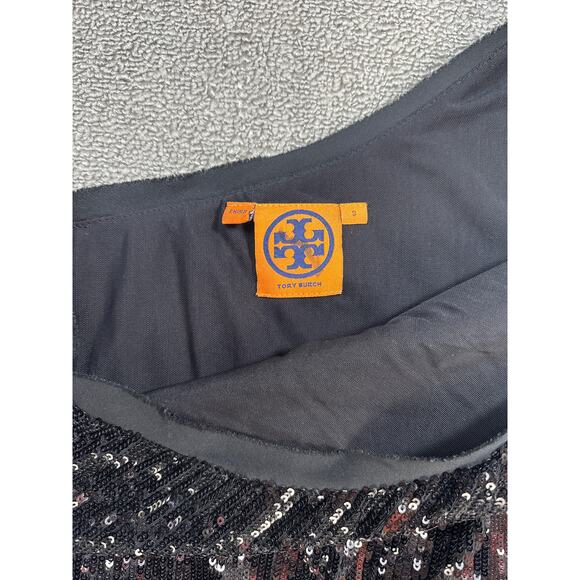 Tory Burch Dress One Shoulder Sequin Mini Cocktail Formal Size Small - Picture 4 of 6